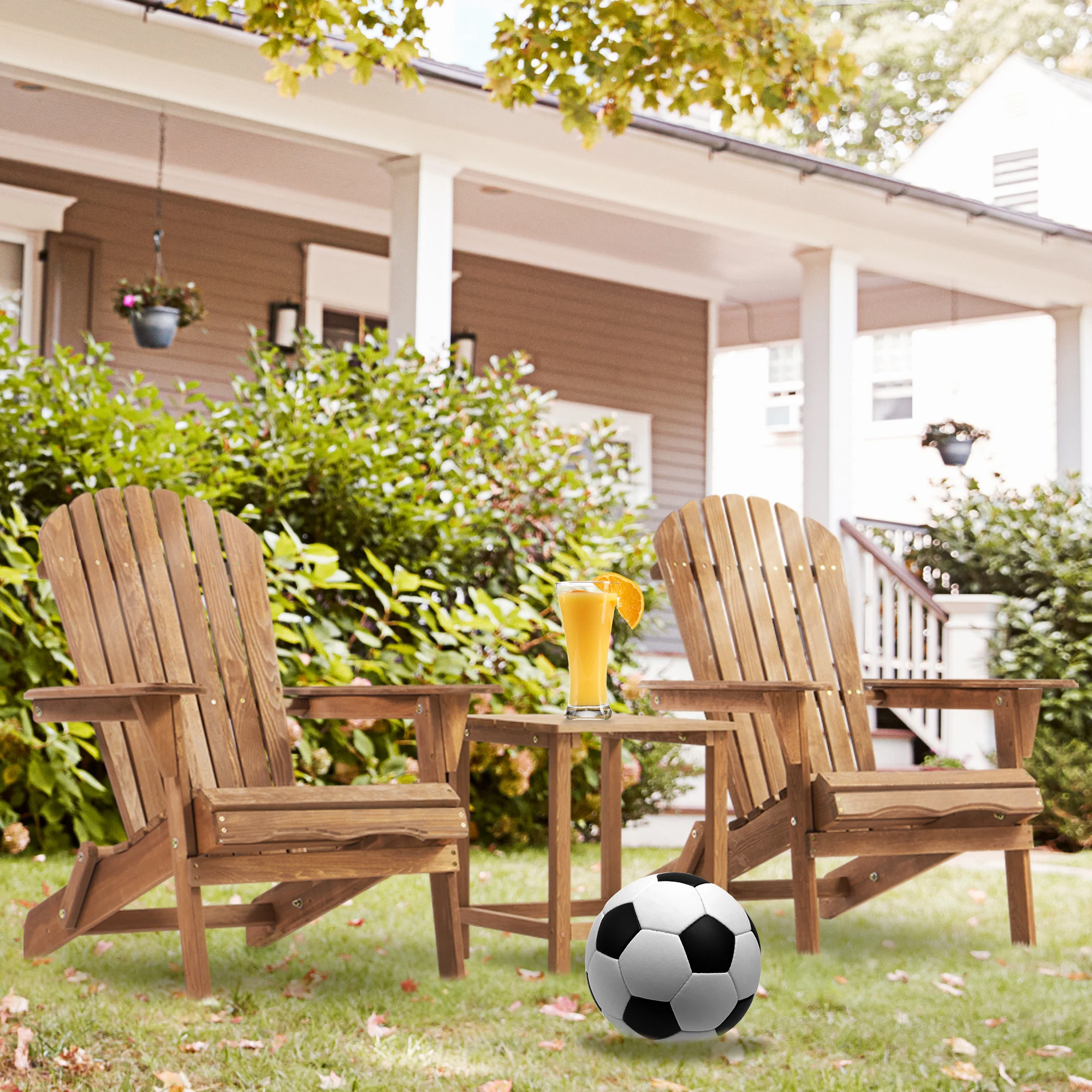 Set Of 2 Wood Lounge Patio Chair For Garden,garden, Lawn, Backyard, Deck, Pool Side, Fire Pit,