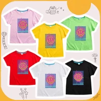 summer baby t shirt childrens cartoon smiley pattern clothing children boys and girls round neck short sleeve casual style top
