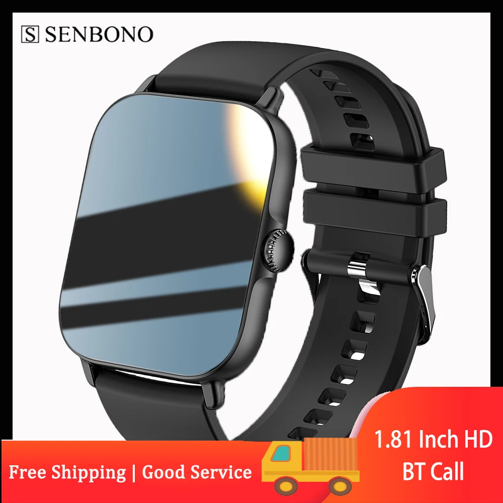 

Смарт-часы SENBONO мужские/женские, 1,81 дюйма, водостойкие, IP67, Bluetooth