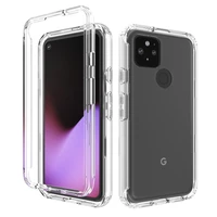 2 in 1 rugged armor transparent acrylic shockproof case for google pixel 5 5a 4a 5g 6 pro high quality plastic tpu back cover