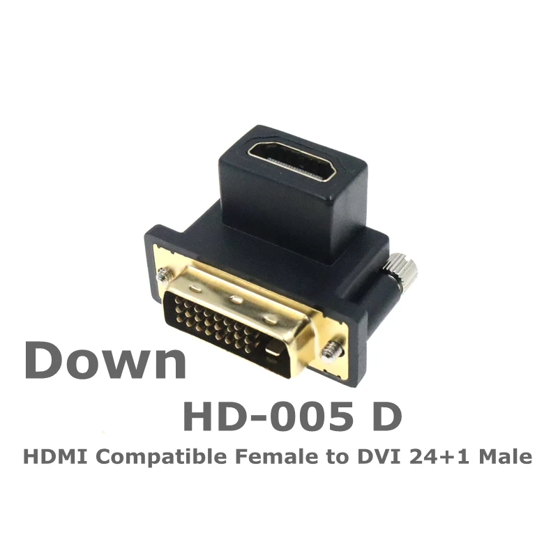 Фото HDMI-совместимый с женским и двунаправленным разъемами DVI D 24 + 5/24 + 1 штекер вверх вниз под углом головного света для проектора HDMI на DVI №2