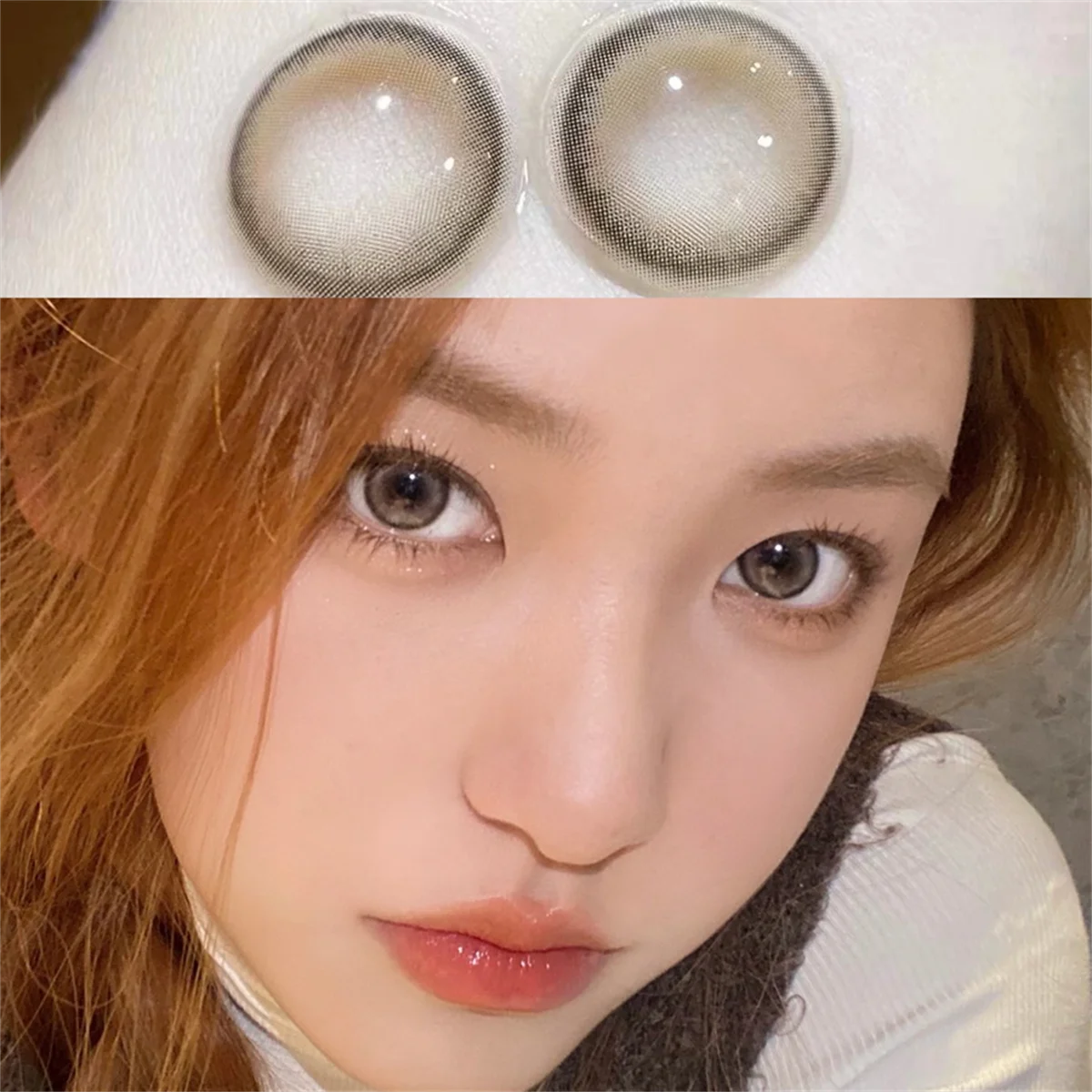 Коричневые цветные контактные линзы Mimosa для глаз натуральные ежегодные большая