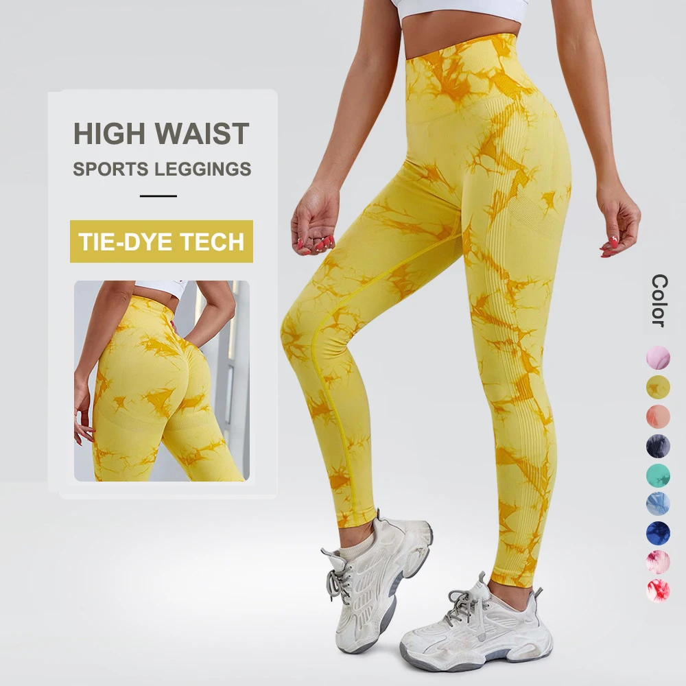 SKIMS Seamless Tie Dye Leggings Women For Fitness Yoga Pants Push Up Workout Sports Legging High Waist Tights Gym Clothing