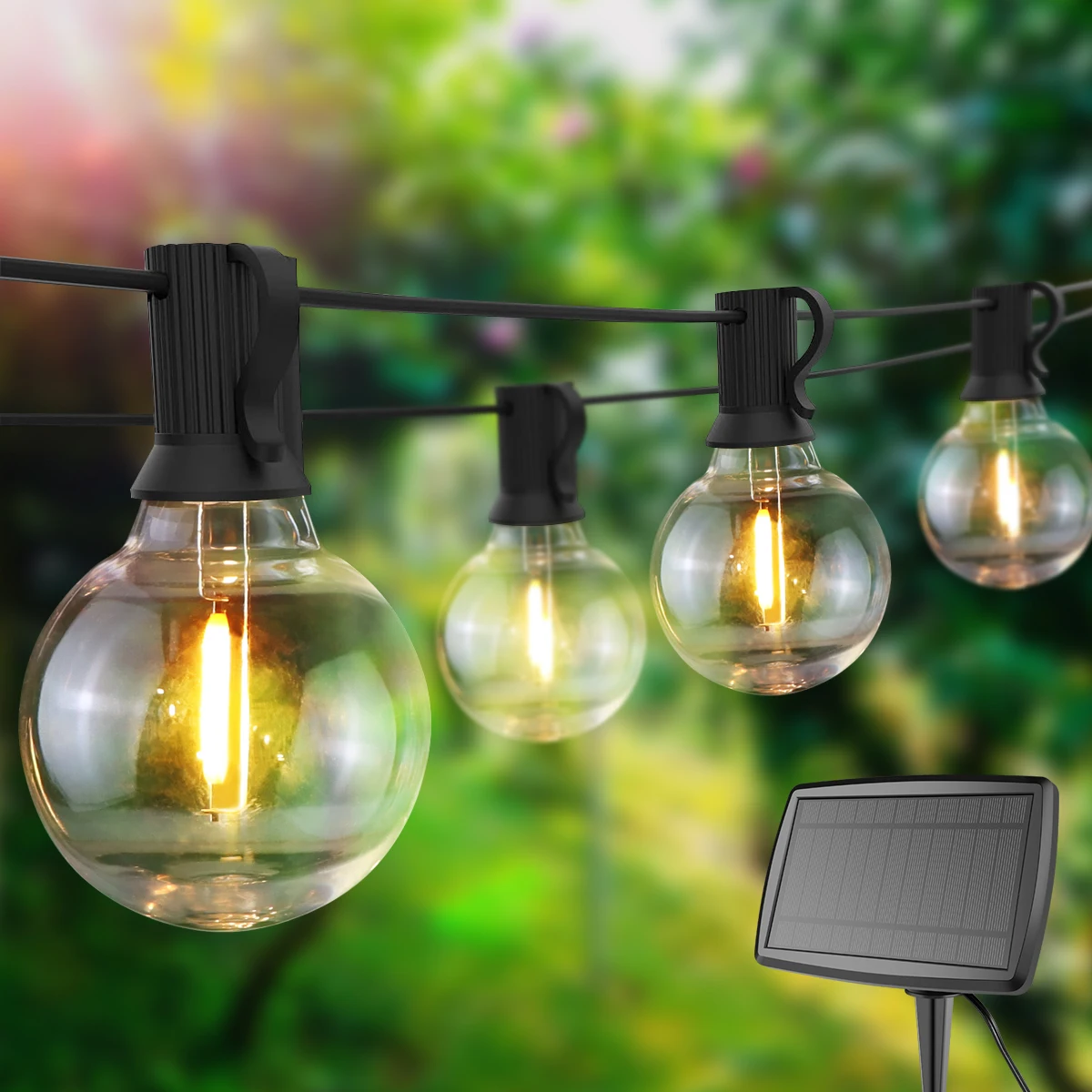 

Гирлянда G40 с питанием от солнечной батареи, 25 светодиодных лампочек, 3 Вт, наружная садовая Водонепроницаемая Праздничная Рождественская д...