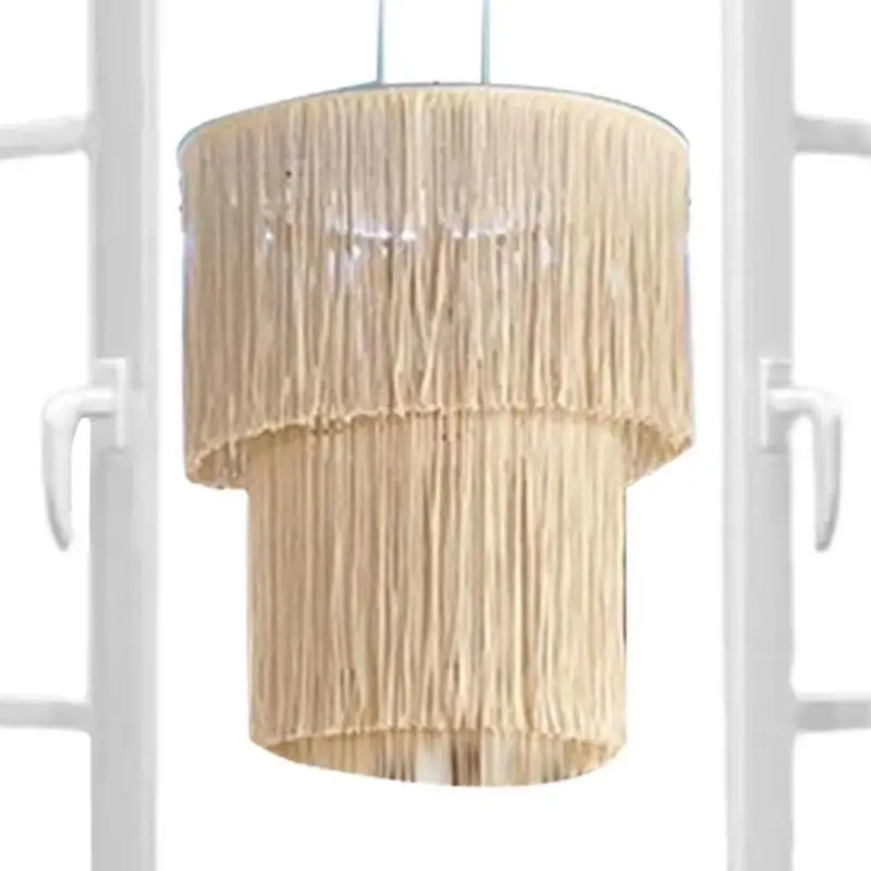 

Hand Woven Lamp Shade Boho Hanging Pendant Light Cover Modern Office Bedroom Living Room Nursery Decor Bulb Not Included
