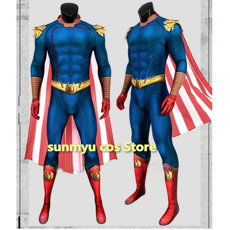

The Boys Homelander Cosplay Costume The Boys Season 3 Cosplay Jumpsuit Bodysuit Cloak Halloween