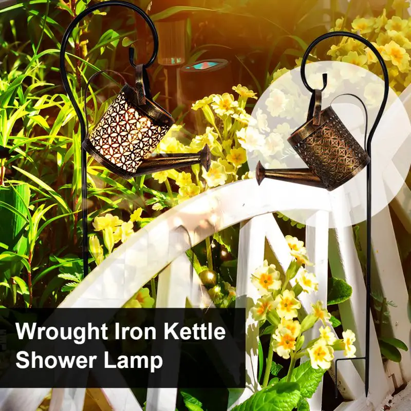 

Solar Powered Watering Can Sprinkles Fairy Waterproof Shower Art LED Light Lantern Outdoor Lawn Courtyard Garden Decoration Lamp