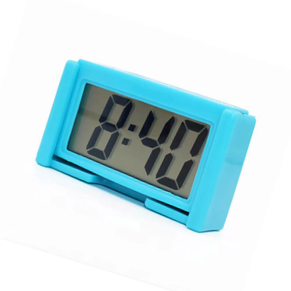 

Mini Car Clock Auto Self Adhesive Bracket Vehicle Electronic Digital Clock Car Accessories Blue LCD Digital Clock
