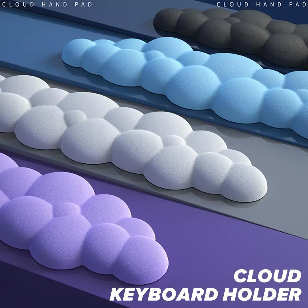 Подставка под запястье в форме облака, резиновое основание из полиуретана, пена с эффектом памяти, для клавиатуры, аксессуары для эргономичной клавиатуры