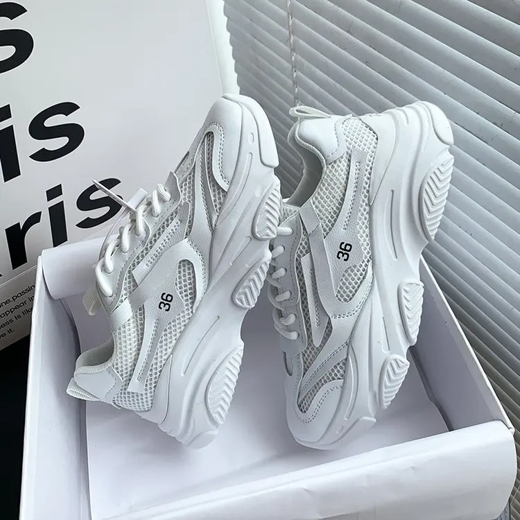 

Sport Shoes For Women Tennis Shoes 2022 Lace-Up Fashion Breathable Mesh Flat Sneakers Casual Shoes Calzado Deportivo Mujer