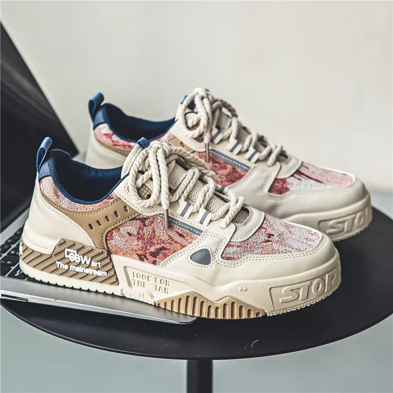 

Autumn Fashion Printed Men Canvas Sneakers Unisex Platform Designer Shoes Outdoor Low Top Skateboard Sneakers Women Espadrilles
