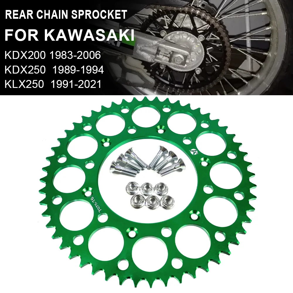 Фото Задняя звездочка 45T 48T 50T 52T для Kawasaki KLX230 KLX 230 250 300R 450R 650 KX125 KX250 KX250F KX450F KX500 KDX200 KDX250 №1