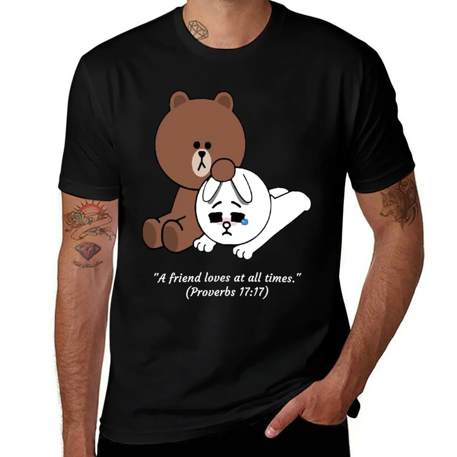 Футболка с изображением коричневой и Cony Love рубашка аниме летняя футболки для