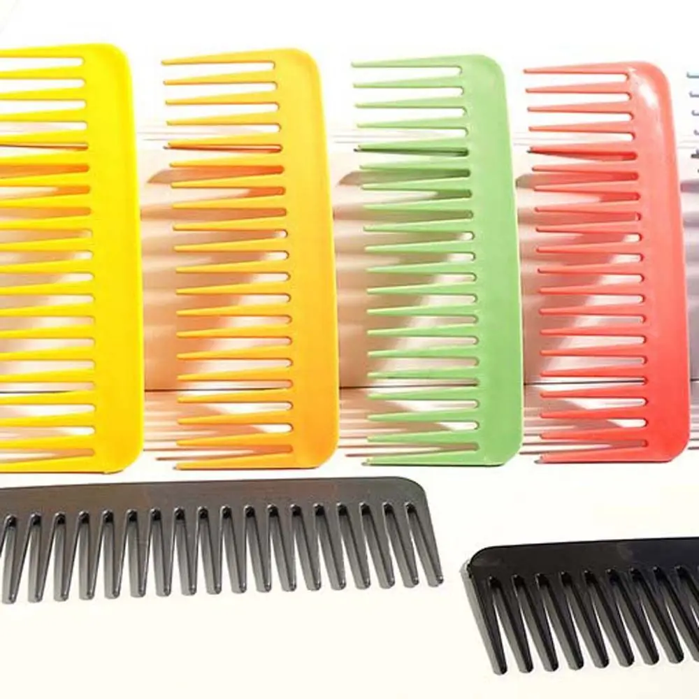 

Прямоугольная Расческа с широкими зубьями, пластиковая плоская расческа для массажа волос, сглаживающая расческа, парикмахерская расческа...
