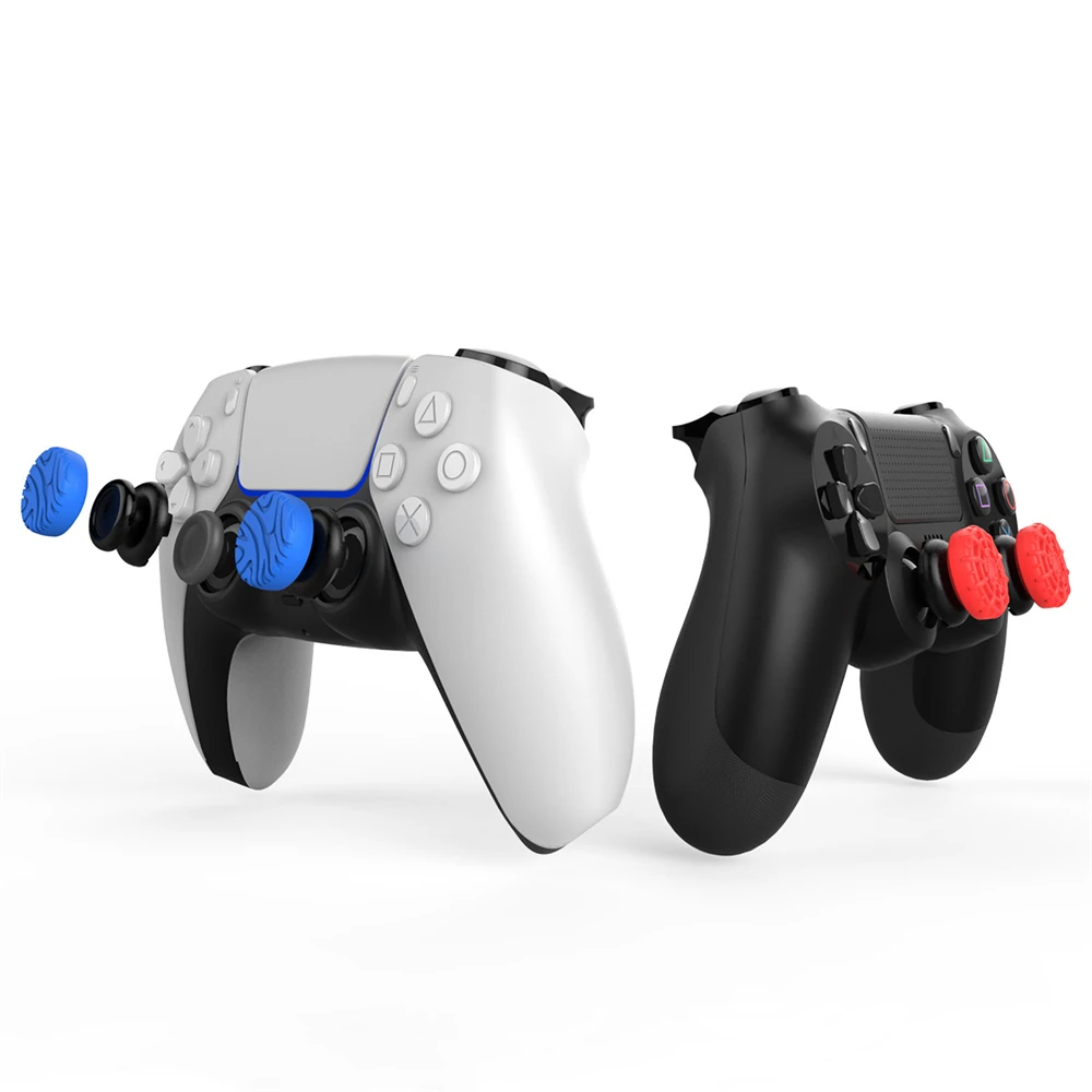 

8 In 1 PS4 PS5 Controller Handle Heightened Thumb Grip Stick Joystick Extender Silicone Cap High-Rise Case