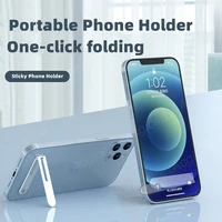 mini folding mobile phone holder zinc alloy invisible portable stand for iphone 13 12 pro xiaomi universal desktop phone bracket