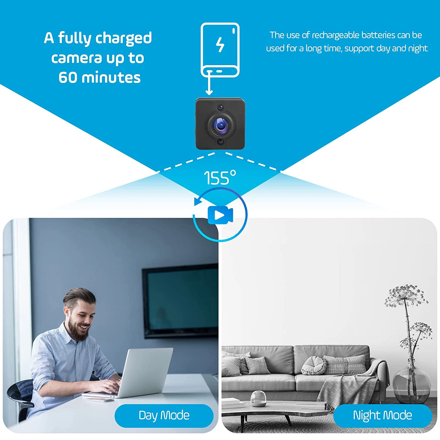 Беспроводная экшн-камера с ночным видением Wi-Fi 1080P