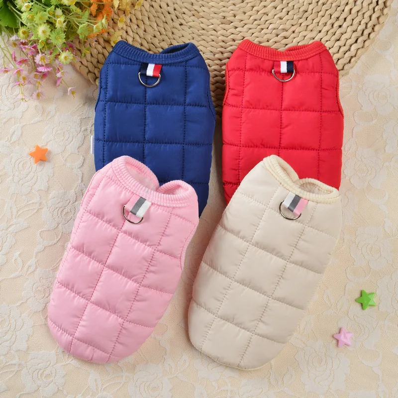 

Simple Pet Clothes Winter Warm Dog Clothes Windproof Dog Down Jacket Solid Color Puppy Coat Jacket Padded Clothing For Chihuahua