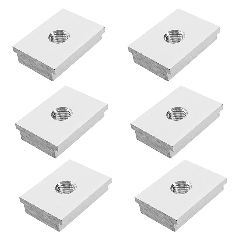 

6Pcs T-Track Slider Sliding Nut Aluminum Alloy T Slot Nut For Profile Woodworking Tool Slot Fastener