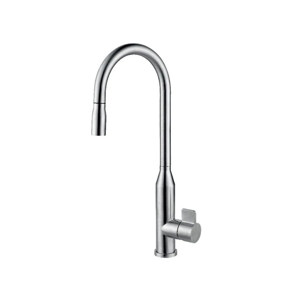 Смеситель для кухни с вытяжной лейкой ZorG Sanitary SZR-1093A СRATIA (Нерж. сталь керамический
