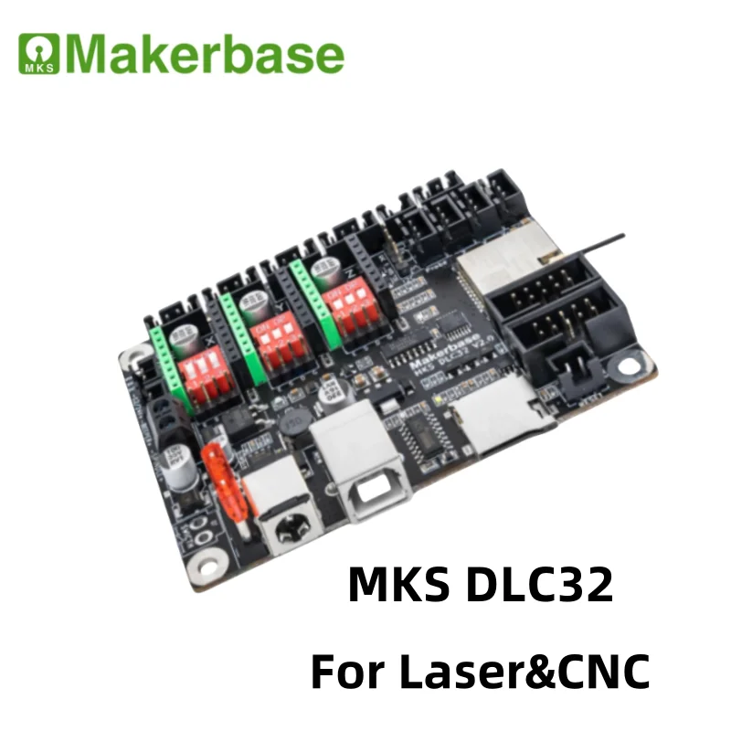 Фото Контроллер Makerbase MKS DLC32 Grbl для лазера, ЧПУ, ESP32 WiFi и сенсорного экрана TS35/24, высокоточный для гравировальных станков №1