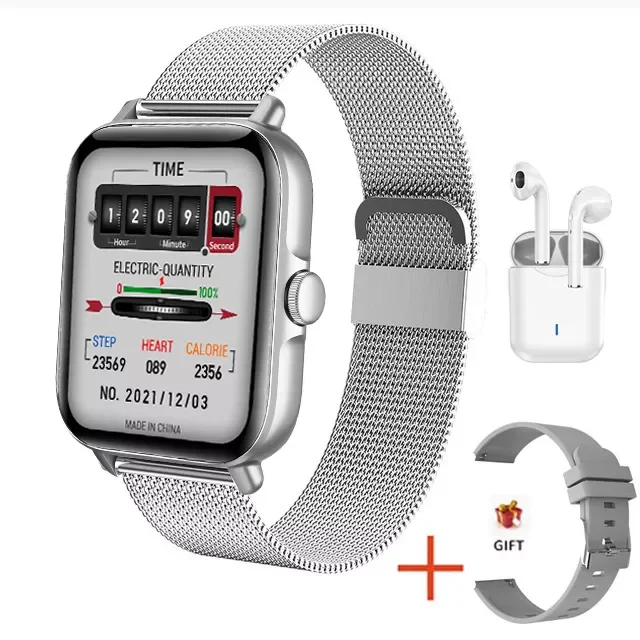

Смарт-часы мужские водонепроницаемые с Bluetooth, сенсорным циферблатом и фитнес-трекером