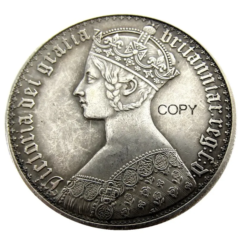 

Посеребренная копия монеты VI(01) Великобритания Виктория 1847