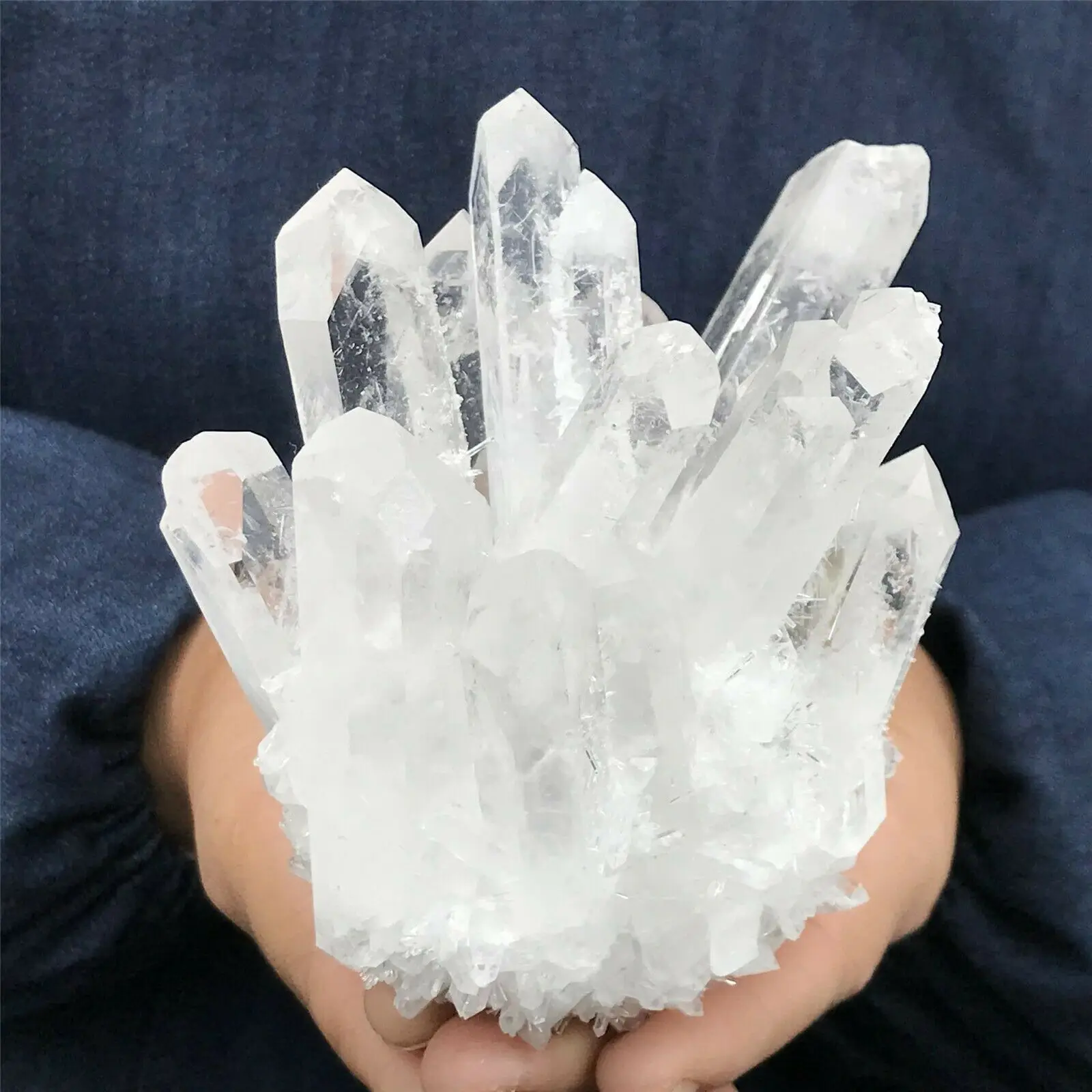 

Natural rare white quartz crystal cluster mineral specimen healing