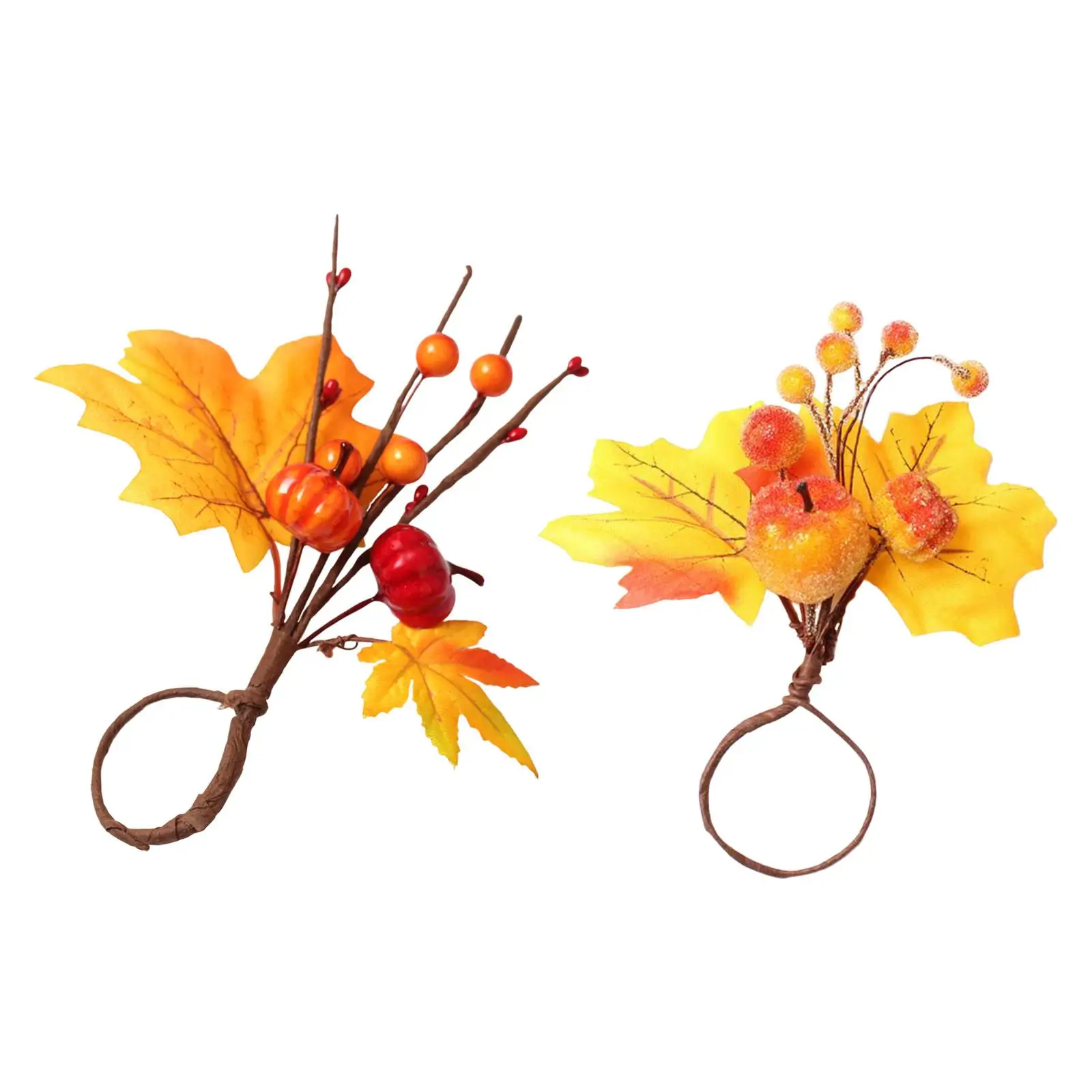 

Halloween Napkin Rings Thanksgiving Serviette Buckle Cloth Napkin Holder Table Settings for Bar Dining Room Fall Cafe Everyday