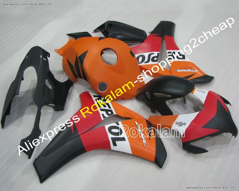 

Для CBR1000RR 08 09 10 11 Fireblade 2008 2009 2010 2011 CBR 1000RR матовый оранжевый красный, белый мотоцикл обтекатель (литья под давлением)