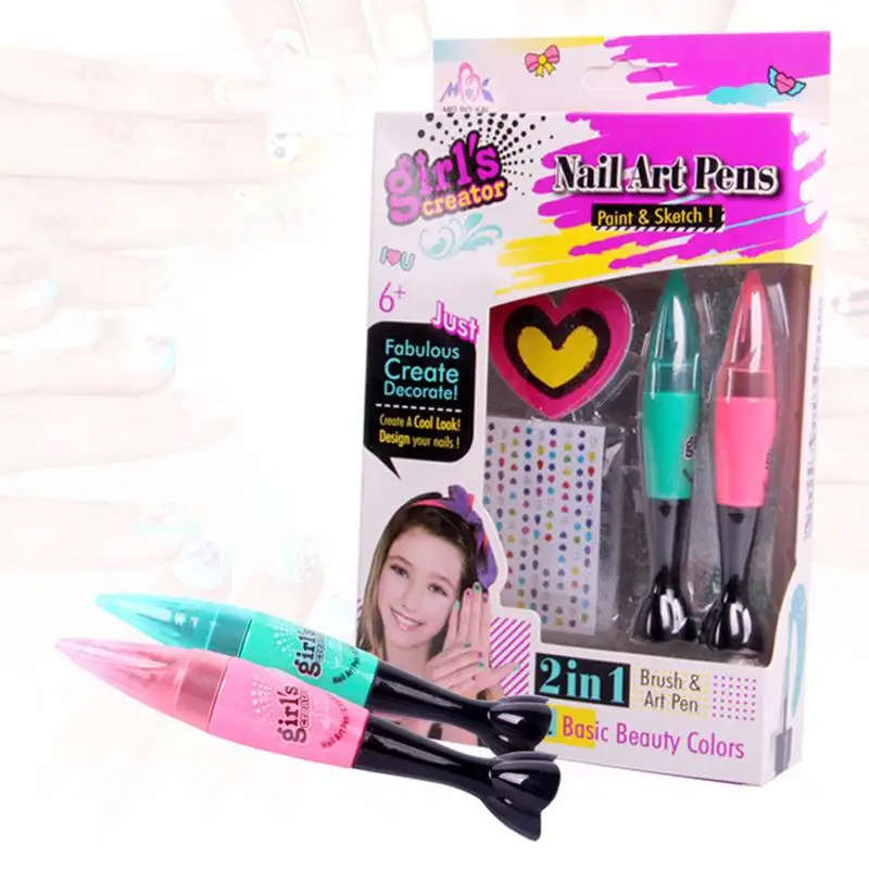 

Детский игрушечный набор для макияжа, набор ручек для дизайна ногтей, безопасная игрушка для макияжа, наборы лаков для ногтей, 3D красивый ди...