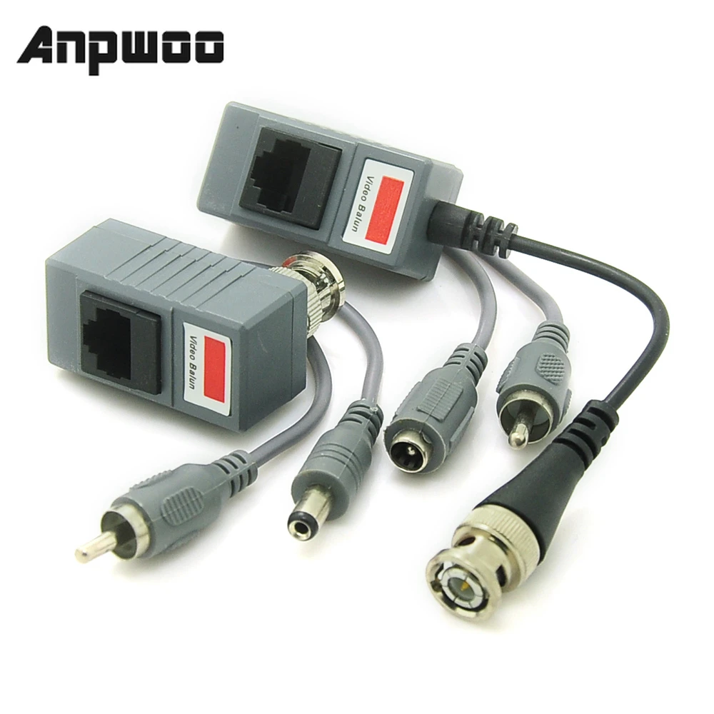 

ANPWOO CCTV Transceiver Twisted Pair RJ45 UTP Balun BNC Audio Video DC Power CAT5