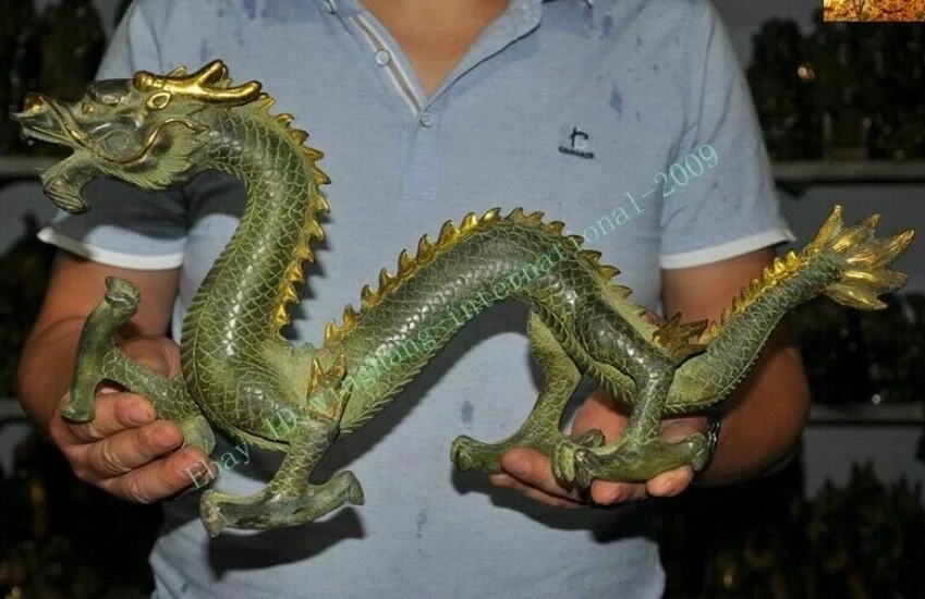 Китайская Бронзовая позолоченная резная статуя 12 знаков зодиака Королевский дворец 45 см Бесплатная доставка