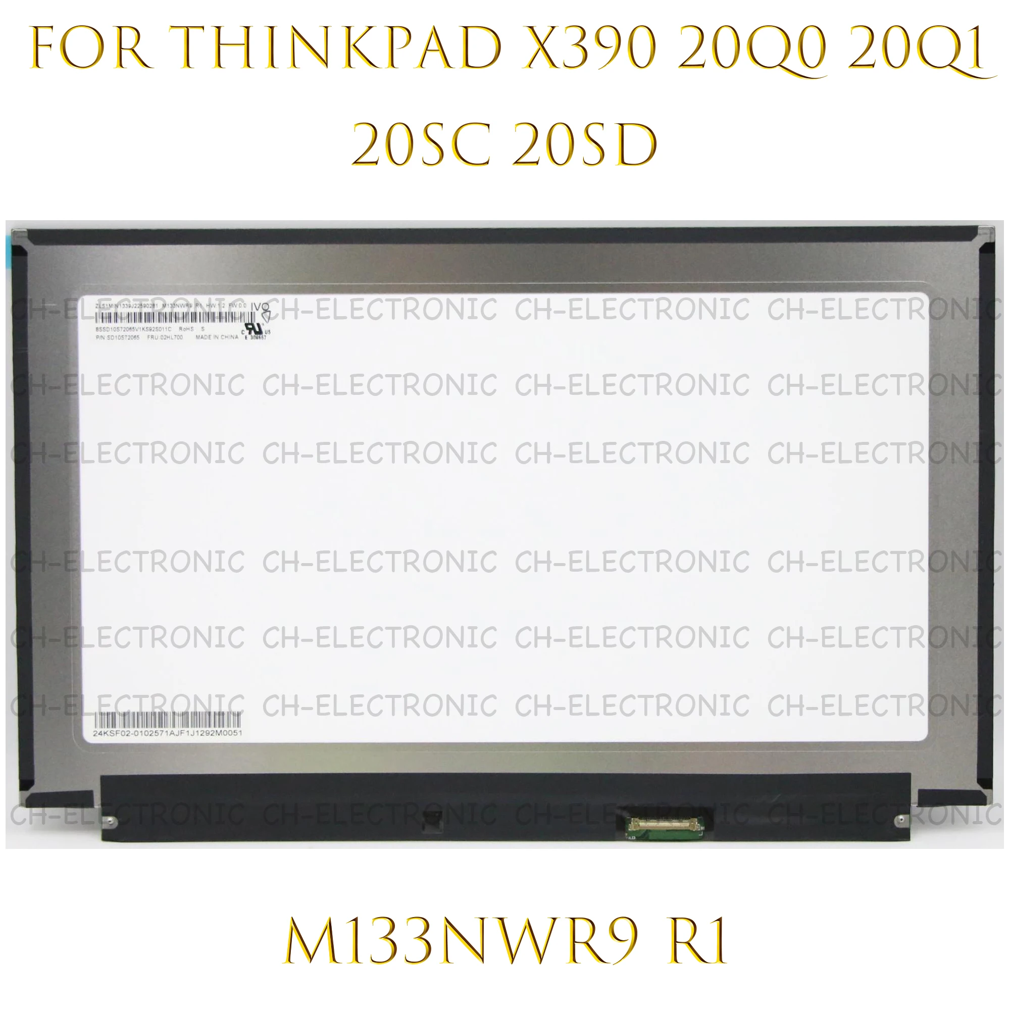 ЖК-экран для ноутбука 13,3 дюйма 1366 × 768 WXGA, сменная панель M133NWR9 R1 для Lenovo ThinkPad X13 X390 X395 L13 Gen 2 30 контактов