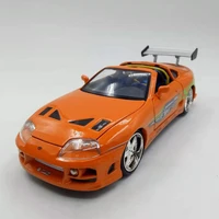 124 scale model fast f8 auto car brians supra diecast metal street race pullback car vehicle toys collection display for adult