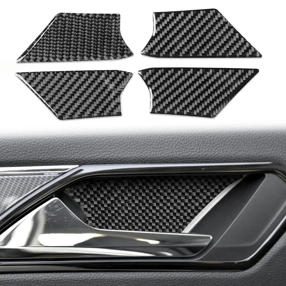 Для Volkswagen VW Tiguan 2017-2021 углеродное волокно, внутренняя дверная чаша, панель, декоративные наклейки, модифицированные аксессуары для интерьера автомобиля