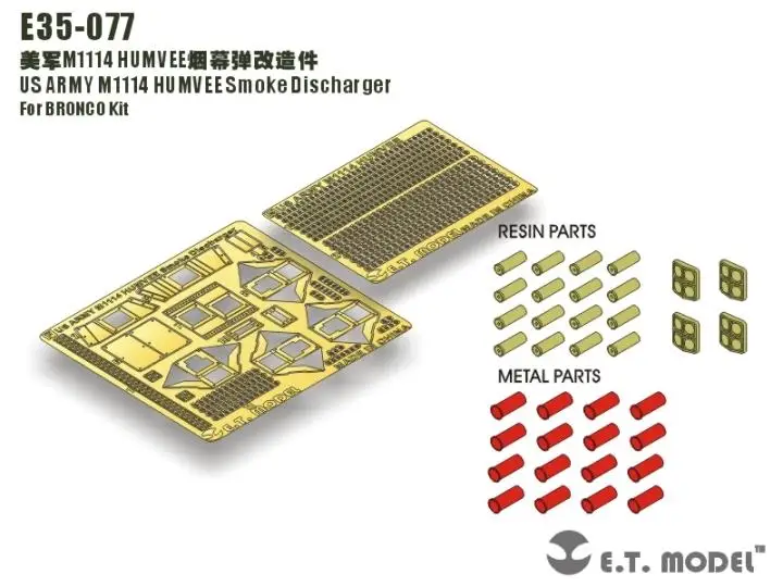 ET Model 1/35 E35-077 US ARMY M1114 HUMVEE Smoke Discharger E35077 For BRONCO Kit