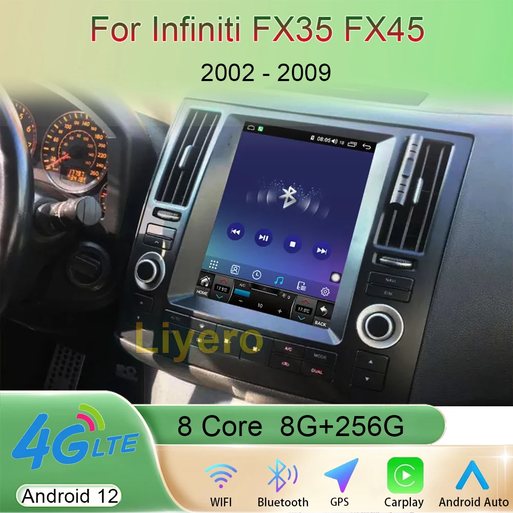 

Liyero 9.7 Inch Android 12 For Infiniti FX FX35 FX45 2003-2009 Car Radio Stereo Multimedia Player GPS Navigation Carplay Auto 4G