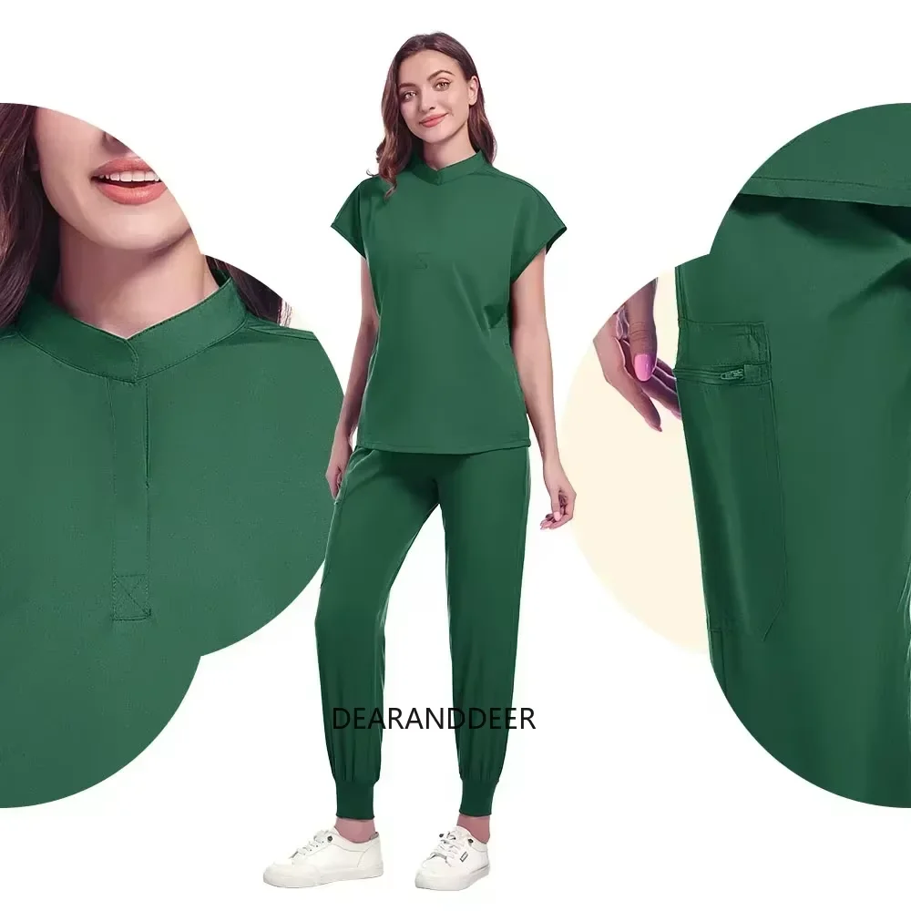 Dental pet hospital pharmacy clinic beauty salon uniform multicolor high elastic soft suit suitable for doctors and nurses.