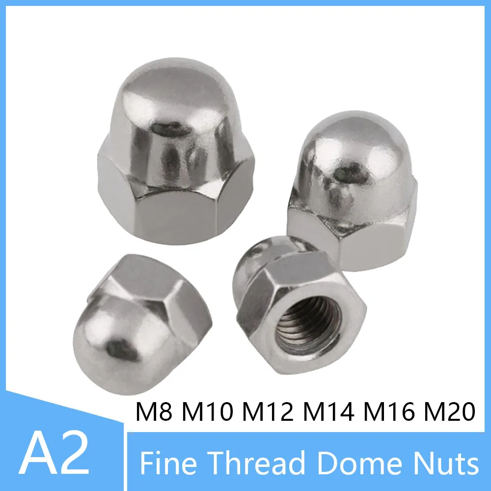 

1 шт. M8 M10 M12 M14 M16 купольные гайки с тонкой резьбой A2 304 нержавеющая сталь