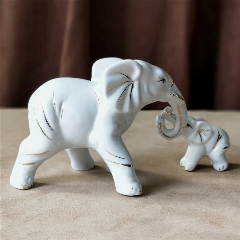 Фарфоровая скульптура слона керамическая статуя отца украшение для сына