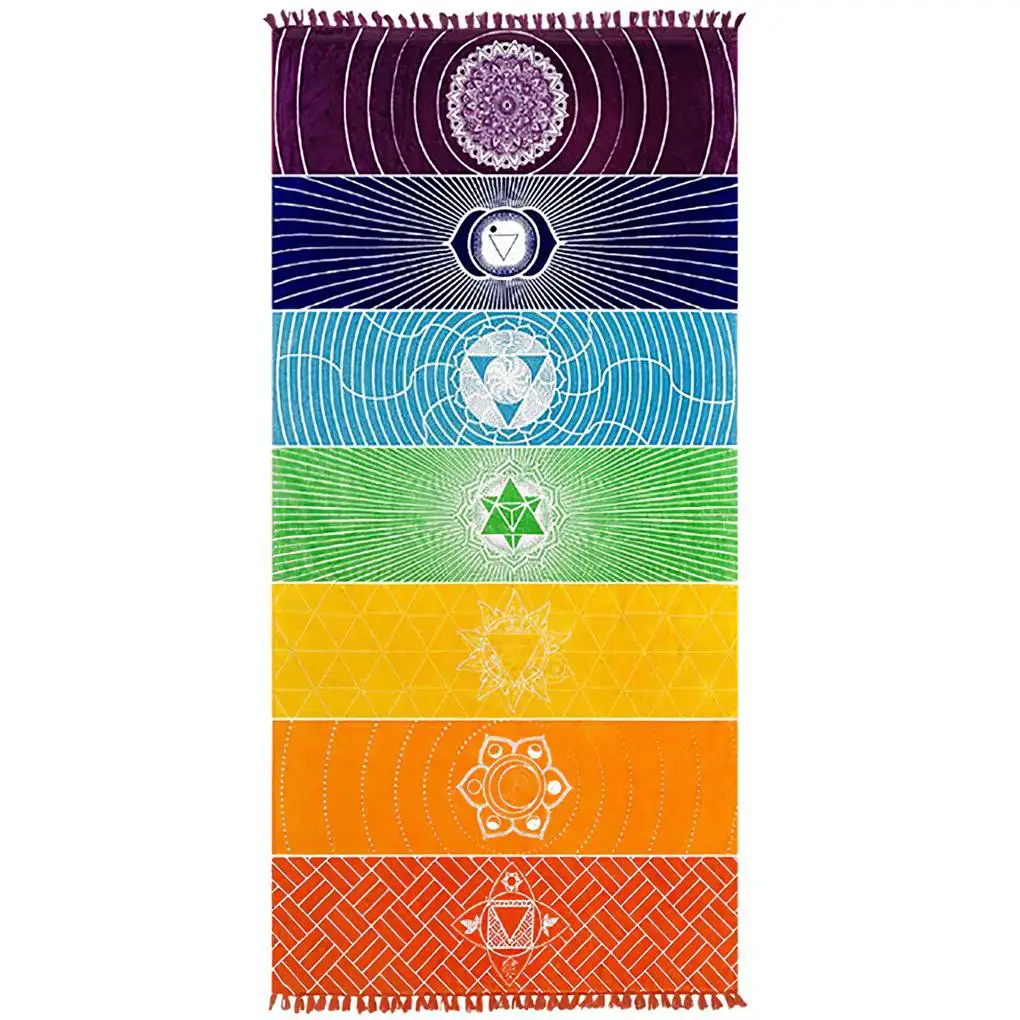 

Meditation Yoga Rug Tassel Floor Mat Chakras Tapestry Outdoor Supplies