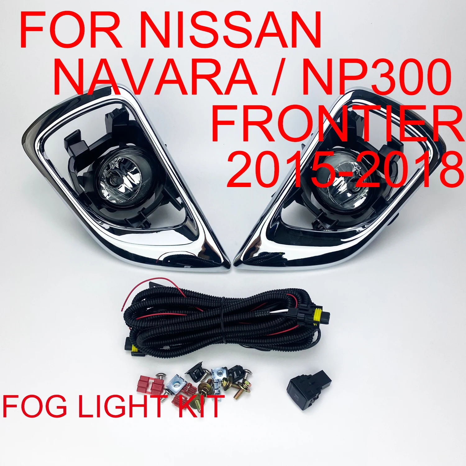 

Bumper Fog Lights Kit For Nissan Navara / Frontier / NP300 2015 2016 2017 2018 Right & Left Side Clear Glass Lens