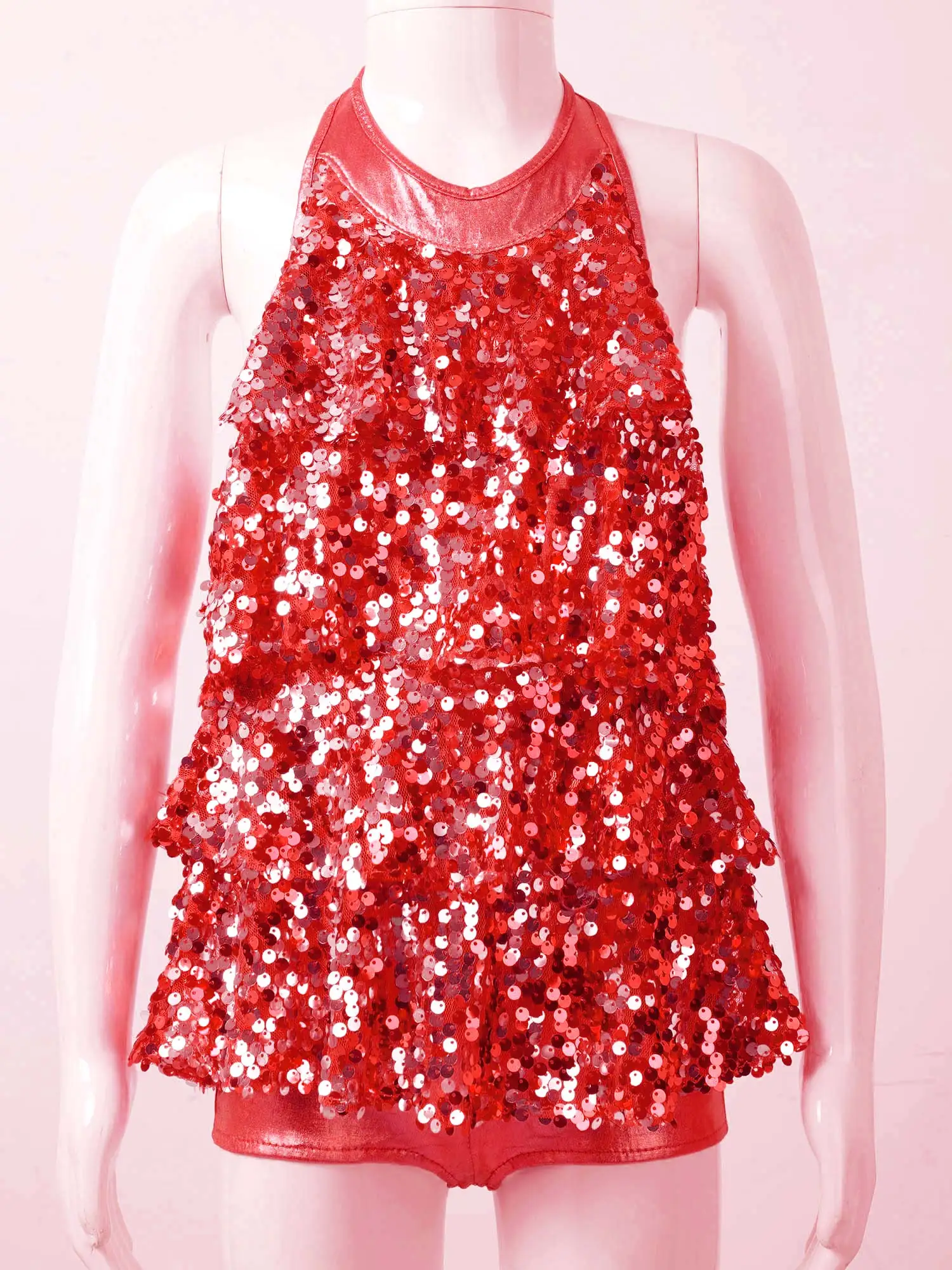 Детские танцевальные костюмы с блестками на лямках для девочек |