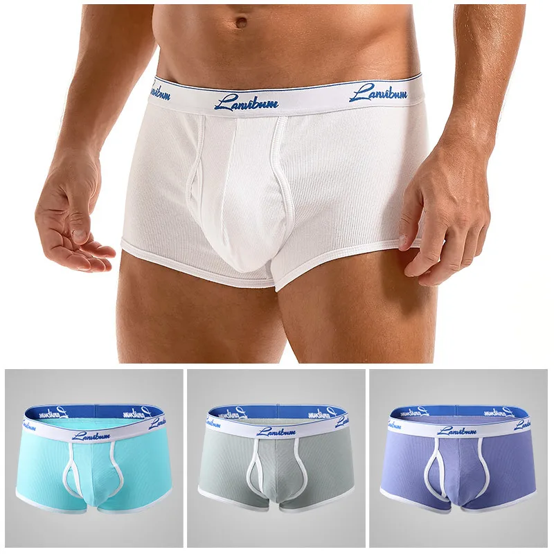 

Трусы-боксеры мужские с резьбой, однотонные