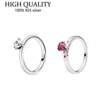 authentic 925 sterling silver glittering transparent love cz ring is suitable for womens engagement jewelry anniversary