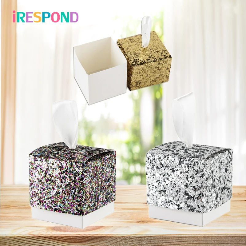 

50/100pcs Mini Upscale Candy Favors Box Cosmetic Jewelry Paper Packaging Wedding Party Gold Silver Gift Boxes Baby Shower Girl