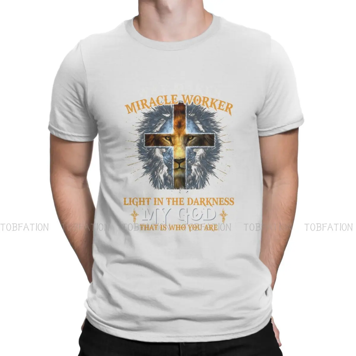 

Lion Way Maker Miracle Worker Shirt Promise Keeper Harajuku TShirt Jesus Christ Nativity Creative Tops Comfortable T Shirt Men