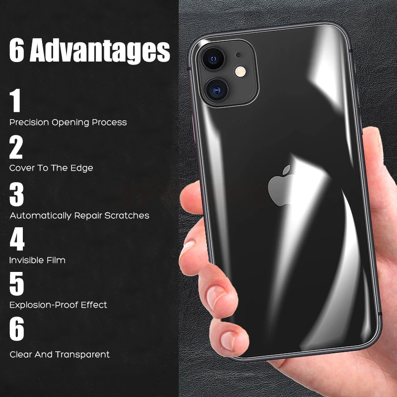 4PCS Hydrogel Film For iPhone 12 13 14 Pro Max Screen Protectors For iPhone 11 12 13 14 6 7 8 Plus XR XS MAX Back Film Not Glass