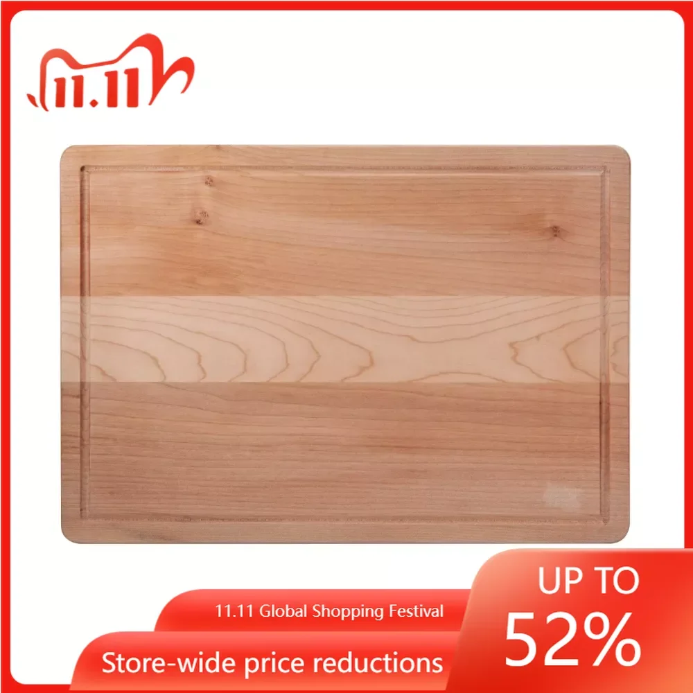 

Maple Wood Cutting Board with Juice Groove and Handles 14X20X0.75-inch